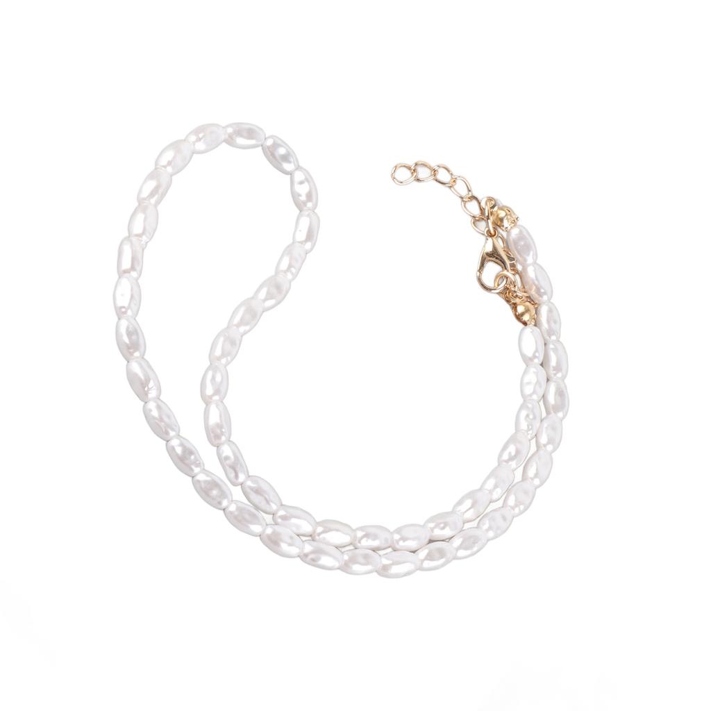 Imitation Pearl Necklace Baroque Necklace Short Tiny Chain Necklace Handmade Vintage Necklace Jewelry for Women Girls