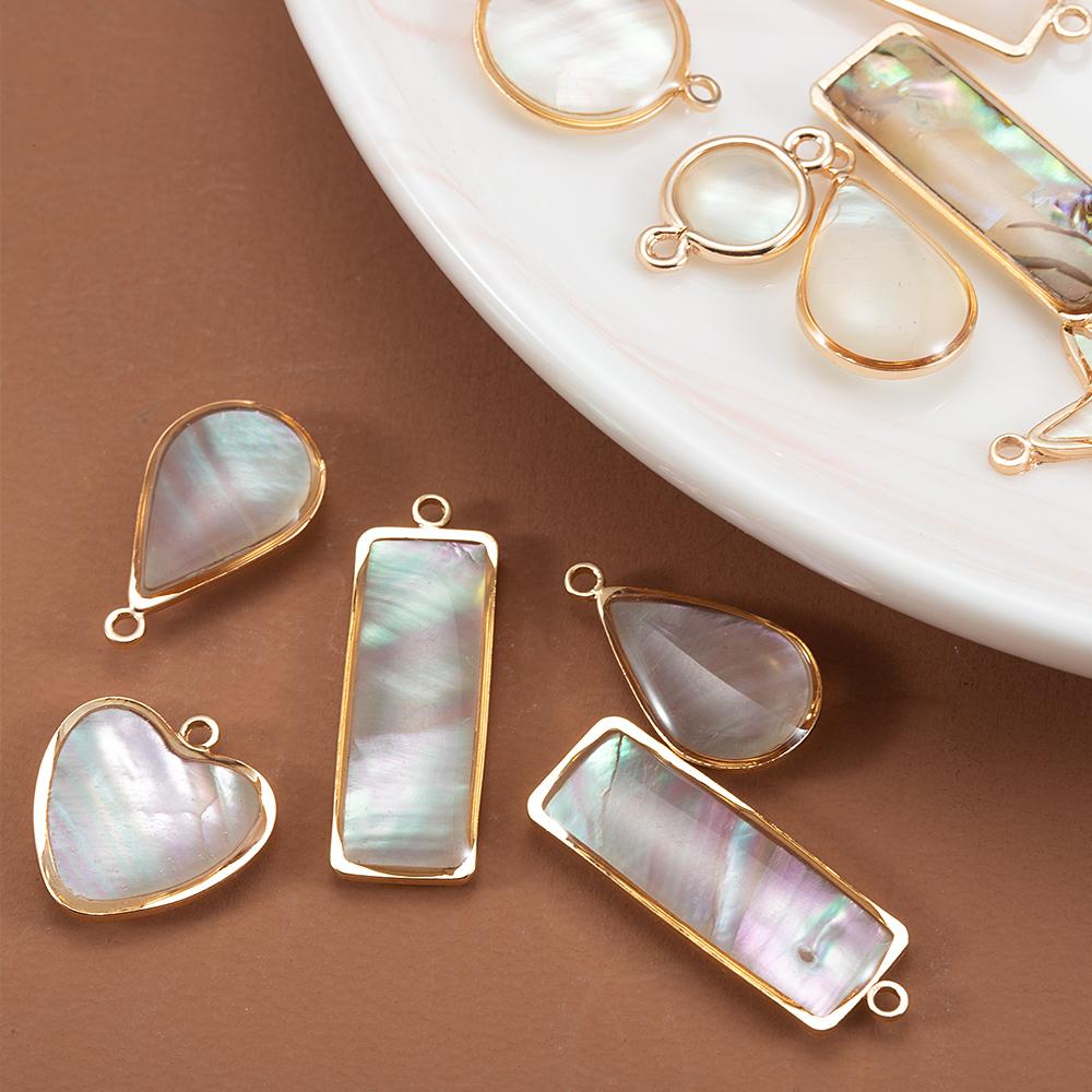 10pcs 5pcs Shell Pendant Heart Star Copper Charms Pendants for DIY Earrings Bracelet Necklace Jewelry Making DIY Components