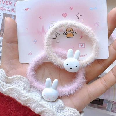 Entzückendes Miffy Flauschiges Haargummi - Hochelastisch, Langlebig, Süßes Cartoon-Pferdeschwanz-Accessoire