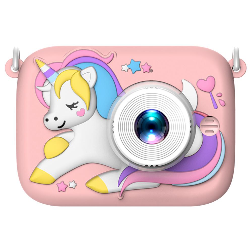 

D12 Kids 2.0 Inch HD Dual Lens Cartoon Design Children Digital Camera with 32G TF Card+Card Reader Pink