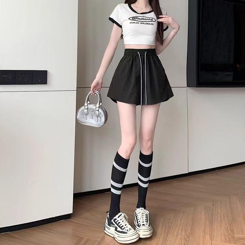 Ice Silk Thin Quick-drying Wide Leg Shorts Women's Summer Plus Size Casual Yoga Hot Pants Cargo Sports Pants