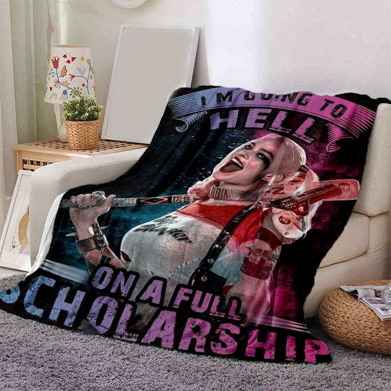

Harley Quinn Hell on Full Scholarship T-ShirtPrint Blanket, Soft Blanket For Sofa Office Bed And Travelling Daughter Birthday Gift esj104 130cm×150cm（50in×60in）
