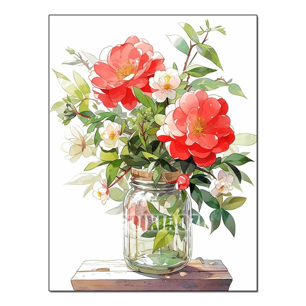 Full Flower Series Diamond Painting Tulip Daisy Diamond Mosaic Embroidery Art Watercolor Picture Handmade Home Decoration Diy