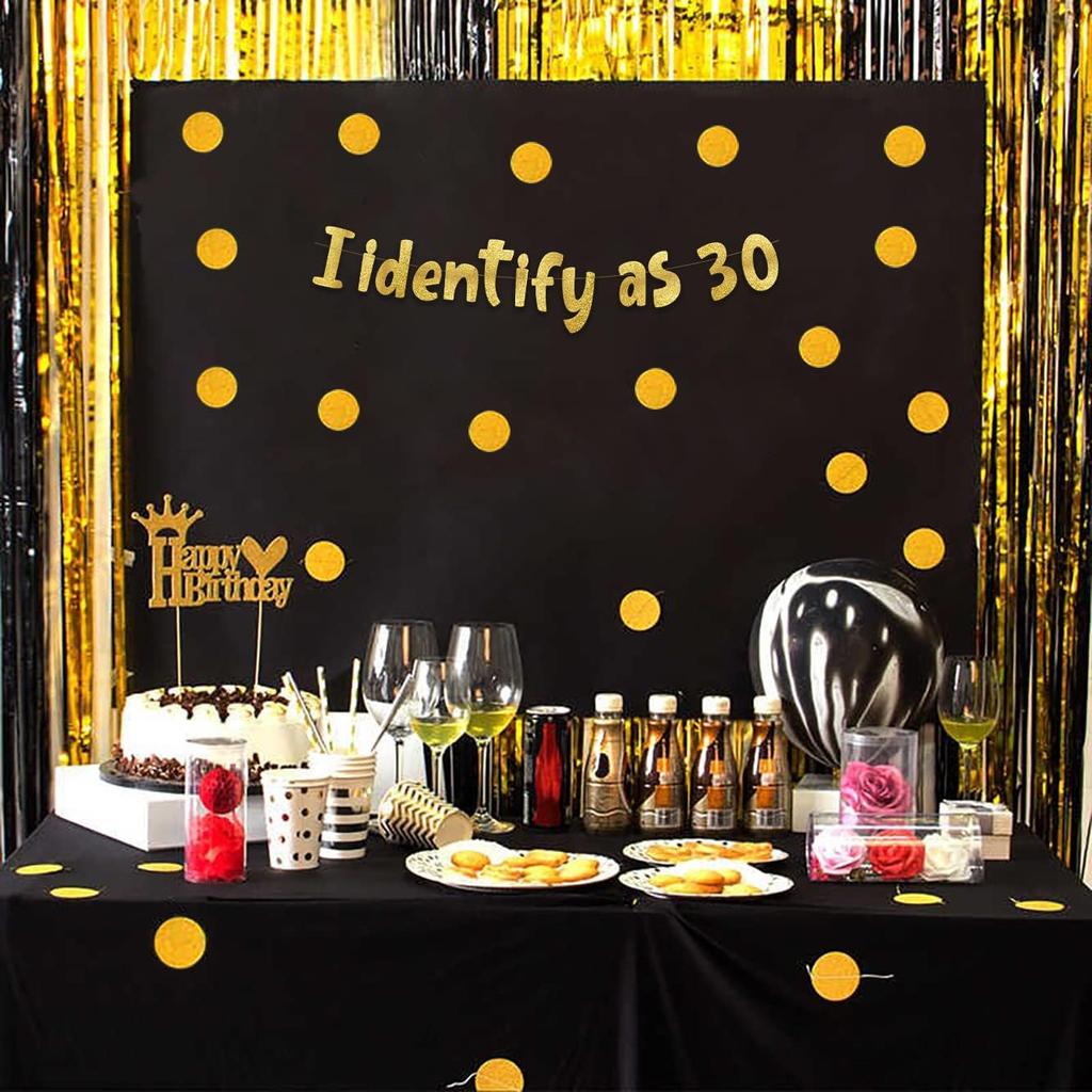 Funny Gold Glitter Banner Happy Mens Birthday Party Supplies, Ideas, and Gifts 21st, 30th, 40th, 50th, 60th, 70th, 80th Adult Birthday Decorations