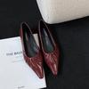 Fashion SUOJIALUN 2024 Spring New Women Flat Shoes Fashion Pleated Pointed Toe Ladies Ballerinas Shoes Flat Heel Shallow Slip On Ballet