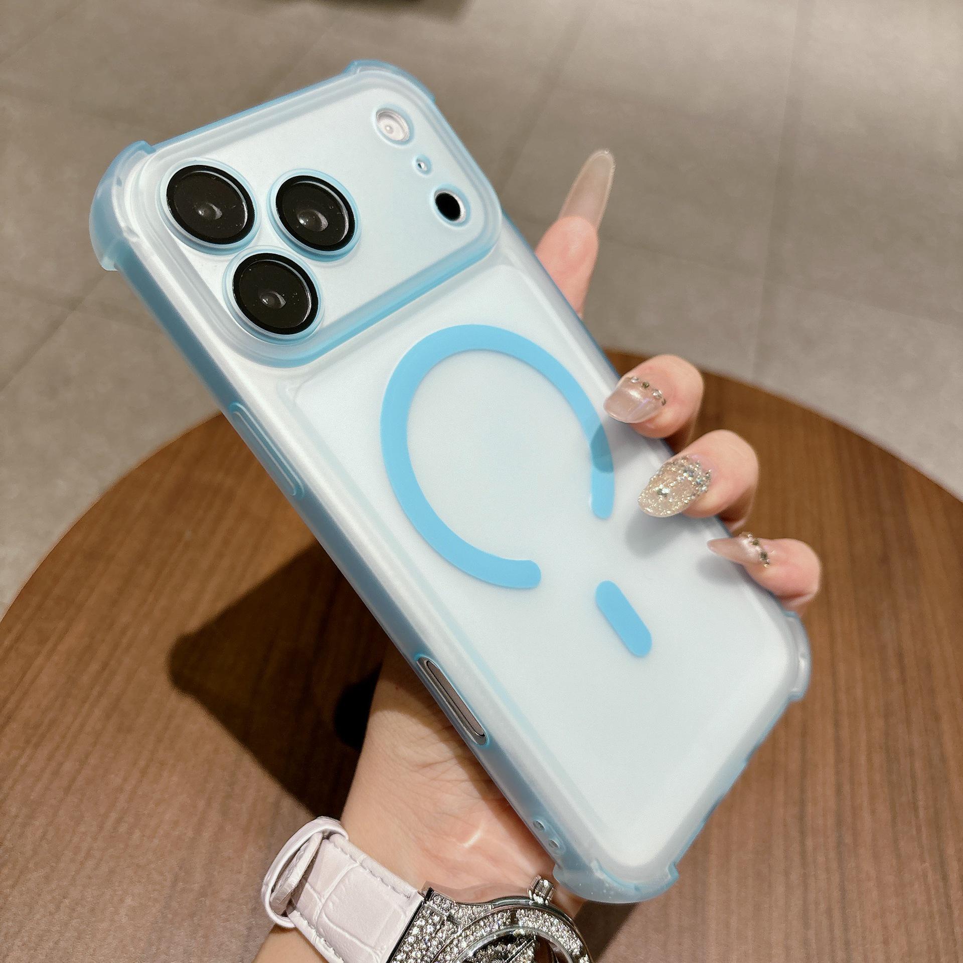 iPhone 17 Pro Max Magnetic Case, Compatible with Apple 16, Matte Finish, Four-Corner Drop Protection 16 PRO MAX синий