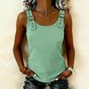 Women Casual Loose Fit Tank Top Adjustable Strap Buckle Detail Sleeveless Summer Shirt Soft Fabric Comfortable Fit