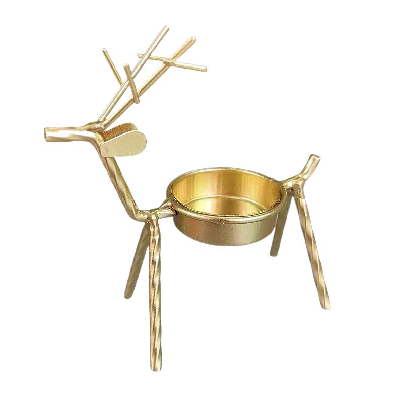 1PC Handicrafts Durable Candle Holders Home Iron Tabletop Sturdy Atmosphere Deer Decoration Ornaments