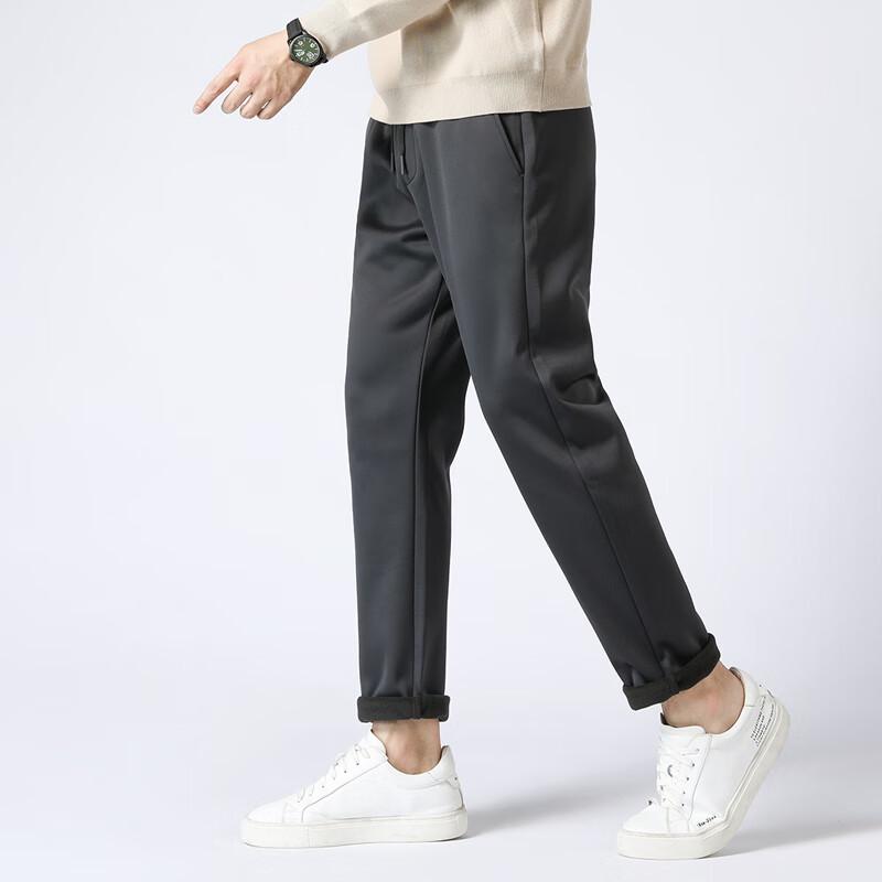 Men's Fleece-Lined Four-Way Stretch Tapered Casual Pants