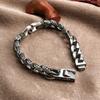 Personalized Fashion Men's Titanium Steel Bracelet, Creative Retro Lace Stainless Steel Bracelet Jewelry