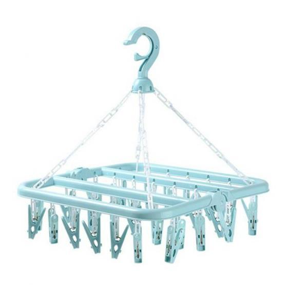 

32 складные вешалки с несколькими зажимами-прищепками для взрослых, детская вешалка для носков, бытовая сушилка, ветрозащитная сушилка 32 clips B