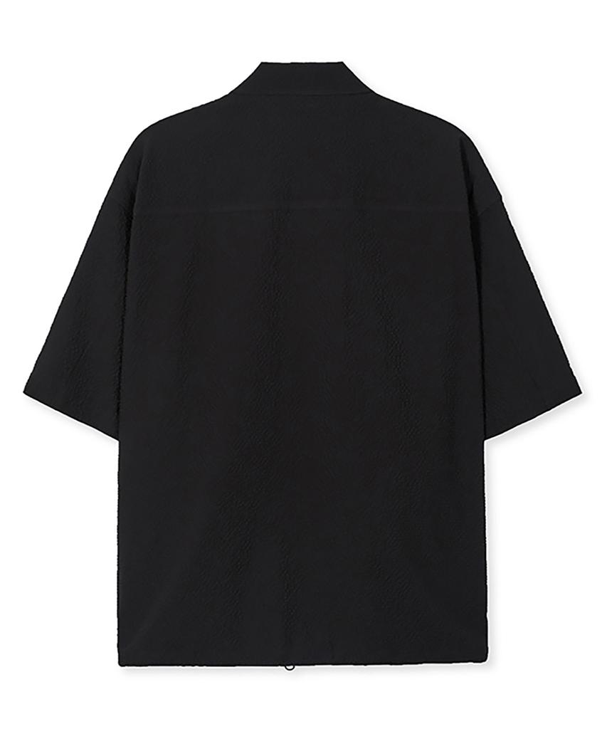 MMIC Leaf Zip-Up Shirt Black