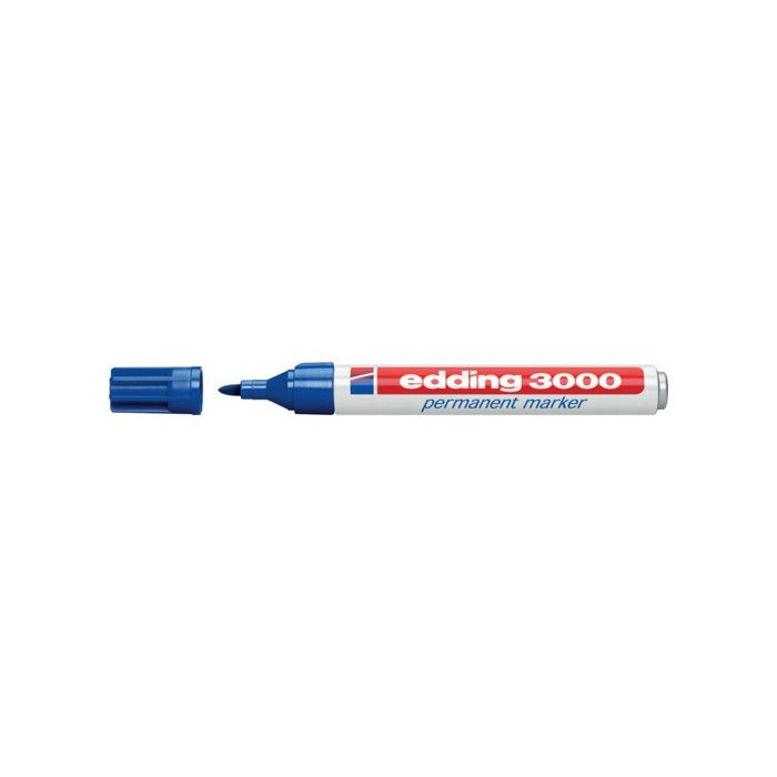 Marqueur Permanent - Edding - 4-3000003 - Pointe Ronde - 3 mm x 1.5 mm - Bleu