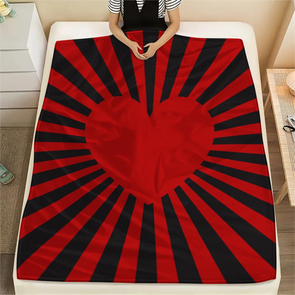 1Pc Love Print Flannel Blanket, High quality Comfortable for All Seasons, Home Decor, Warmth and Comfort, Perfect for Christmas Gifts W14