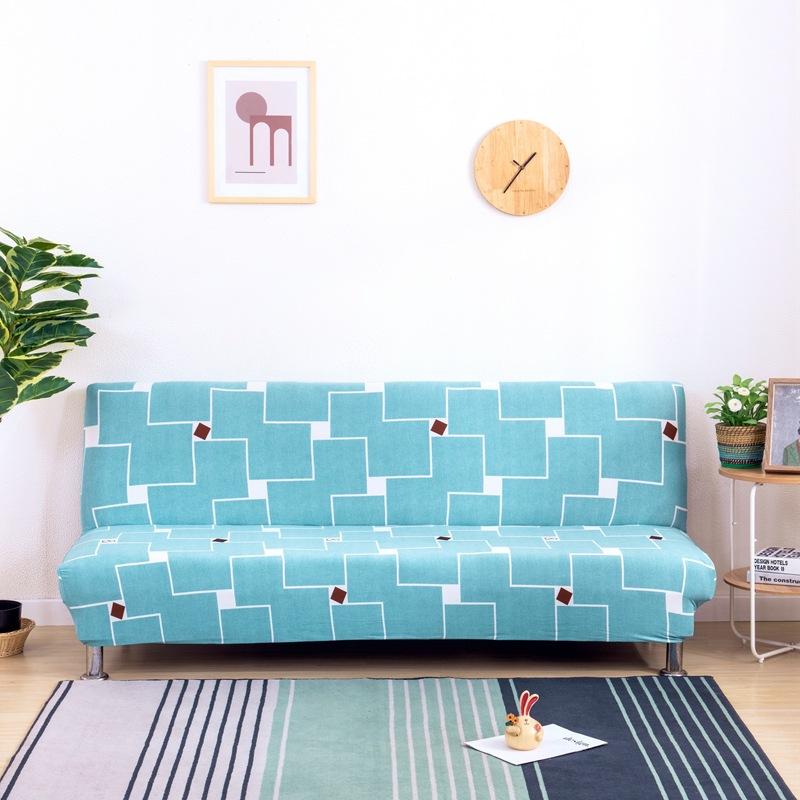 Flower Futon Cover Stretch Armless Futon Sofa Cover Soft Futon Slipcover with Elastic Bottom Sofa Bed Furniture Protector Covers for Washable Futon