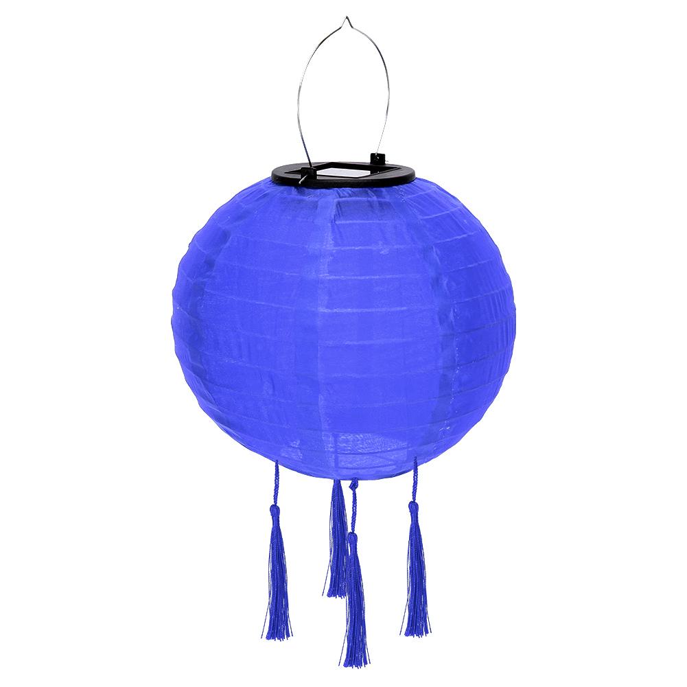 8 inch Waterproof Solar Chinese Lantern Nylon Hanging Lamp Outdoor Festival Wedding Birthday Party Decorations Light