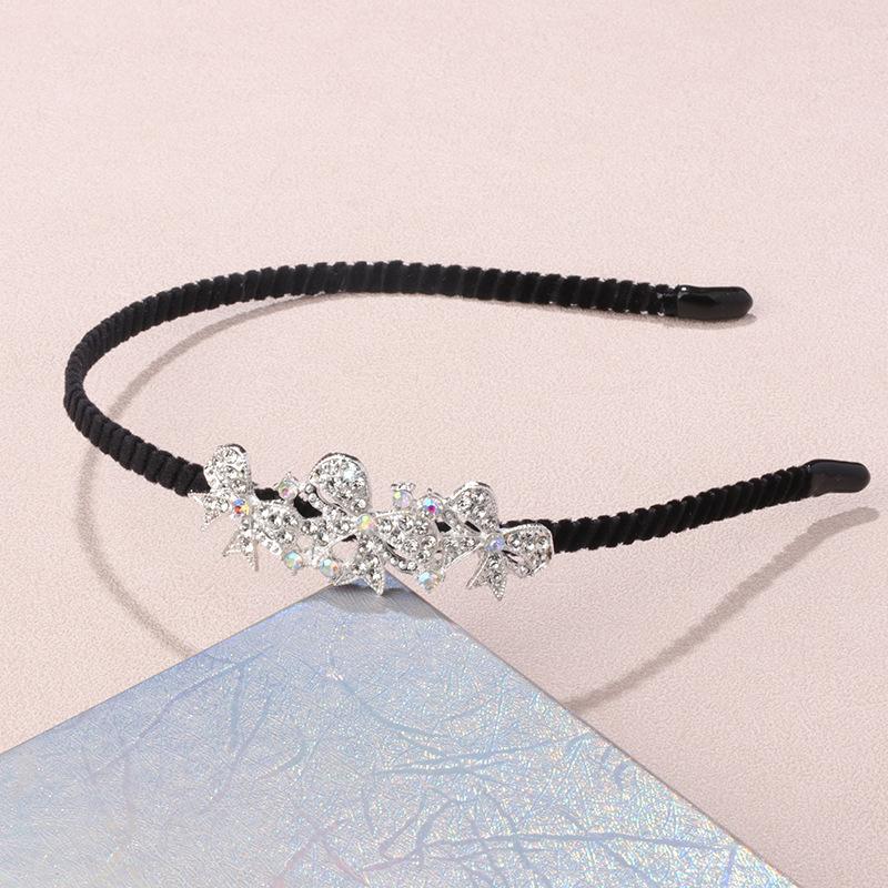Crystal Alloy Flower Hairband, Anti-slip Headband Hairpin, Bridal Headpiece