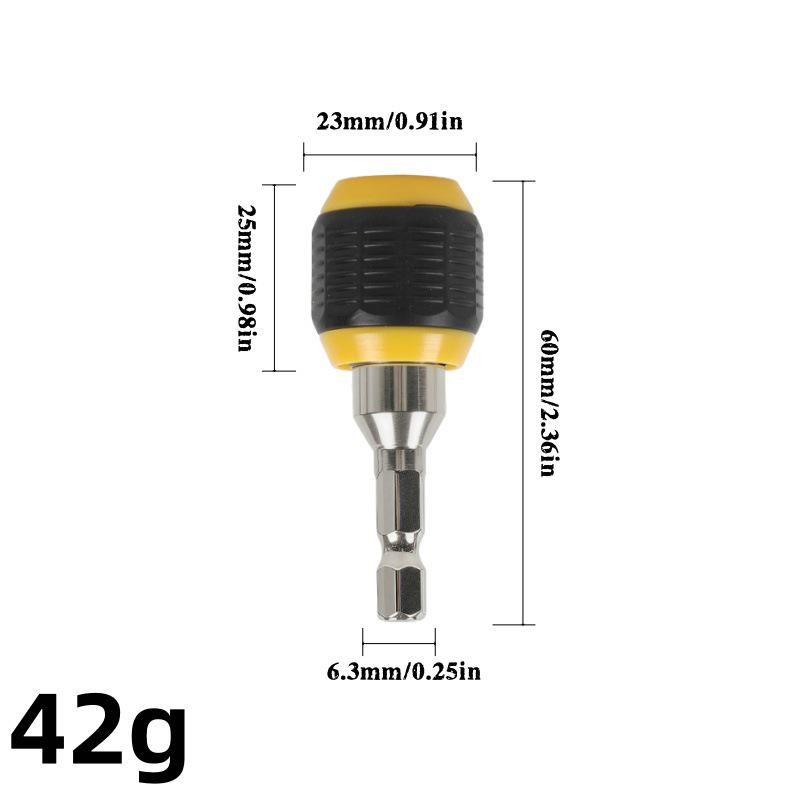 Telescopic Electric Wrench with 1/2 To 1/4 Drill Chuck, Hex Socket, Spring Sleeve & Quick-Release, Large Head, 60mm