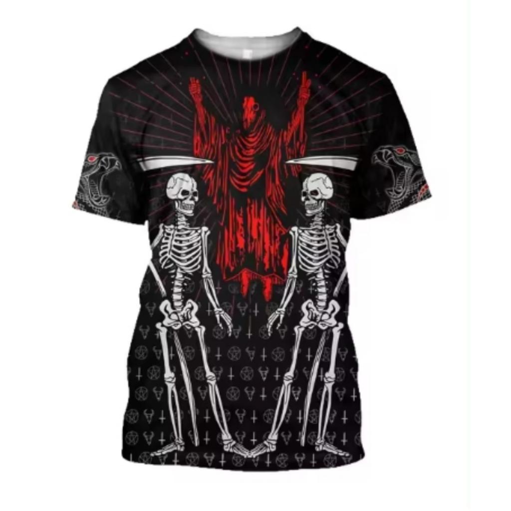 New Devil Satan 3D Printed Men's T-shirts Summer Fashion Harajuku Hip Hop Casual Tees Streetwear Personality Round Neck Y2k Tops