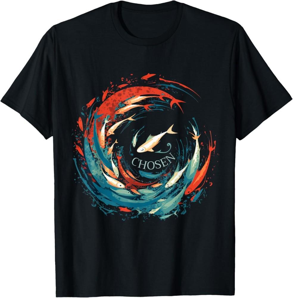

CHOSEN x Fish swim against the current x Bible x Christian T-Shirt Tops Tee M
