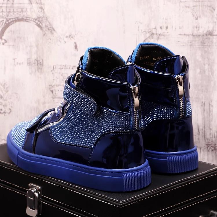 Luxury men's ankle boots trend sports casual shoes g old high top board shoes youth personality in the personality boot