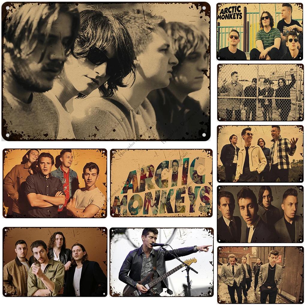 Indie Rock Sign Rock Band Wall Sign Arctic Monkeys Metal Signs Music Metal Sign Rusty Vintage Poster Home Club Pub Bar Decor