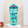 550ml Kids Healthy Plastic Water Bottle With Straw BPA Free Leak-Proof Durable Unbreakable Cartoon Drinking Bottle With Handle
