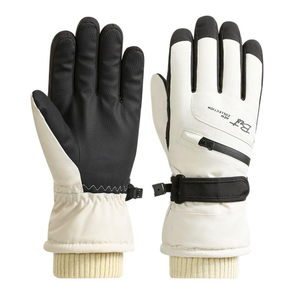 Thicken Ski Gloves Full Finger Motorcycle Gloves Windproof Winter Warm Gloves  Women