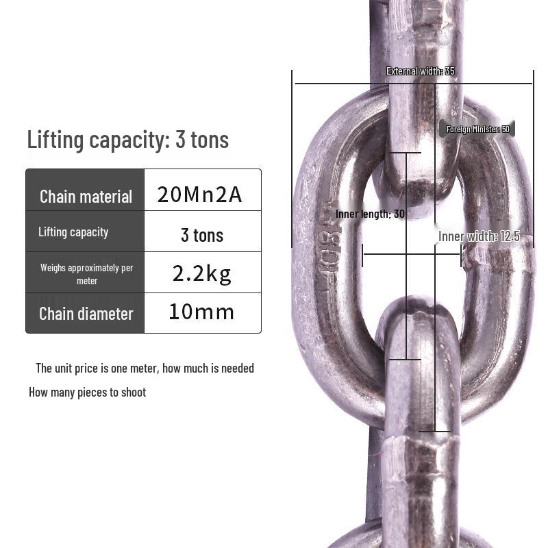 G80 Manganese Steel Lifting Chain for Hand Hoist, Bridge Use, National Standard, 1 Ton/2 Ton Capacity