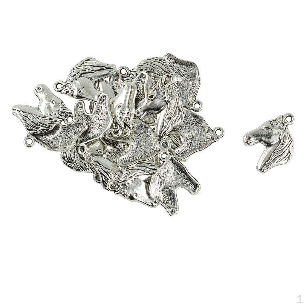 20 Head Shape Pendant For Necklace Making Tibetan Silver