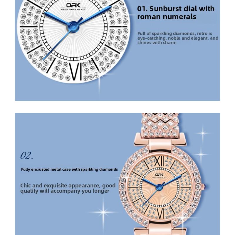 OPK Brand Watch Diamond-encrusted Elegant Quartz Watch Women's Watch Women's Watch