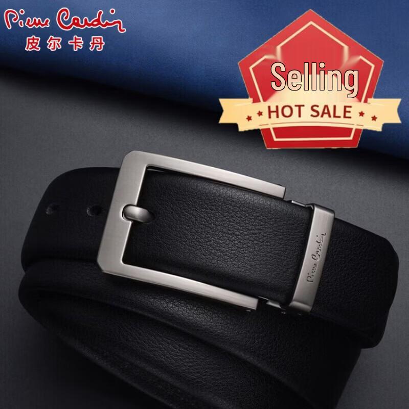 Pierre Cardin Men s Black Automatic Buckle Leather Belt