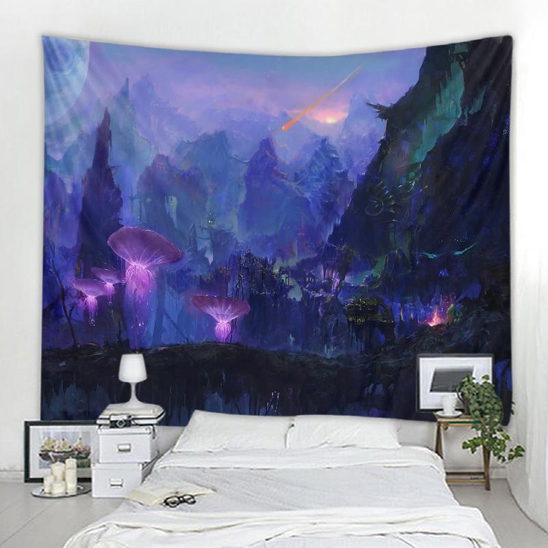 Lantern Tree Tapestry Magic Home Decor Forest Life Tree Tapestry Landscape Wall Hanging Tapestry Living Room Decor