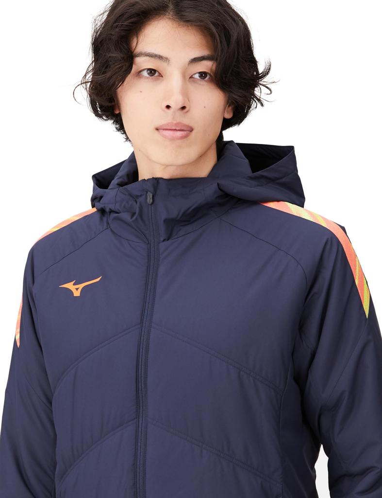 Mizuno Football Apparel Half Deep Size M Coat, Thermal, Water-Repellent, P2MEA570, Navy,