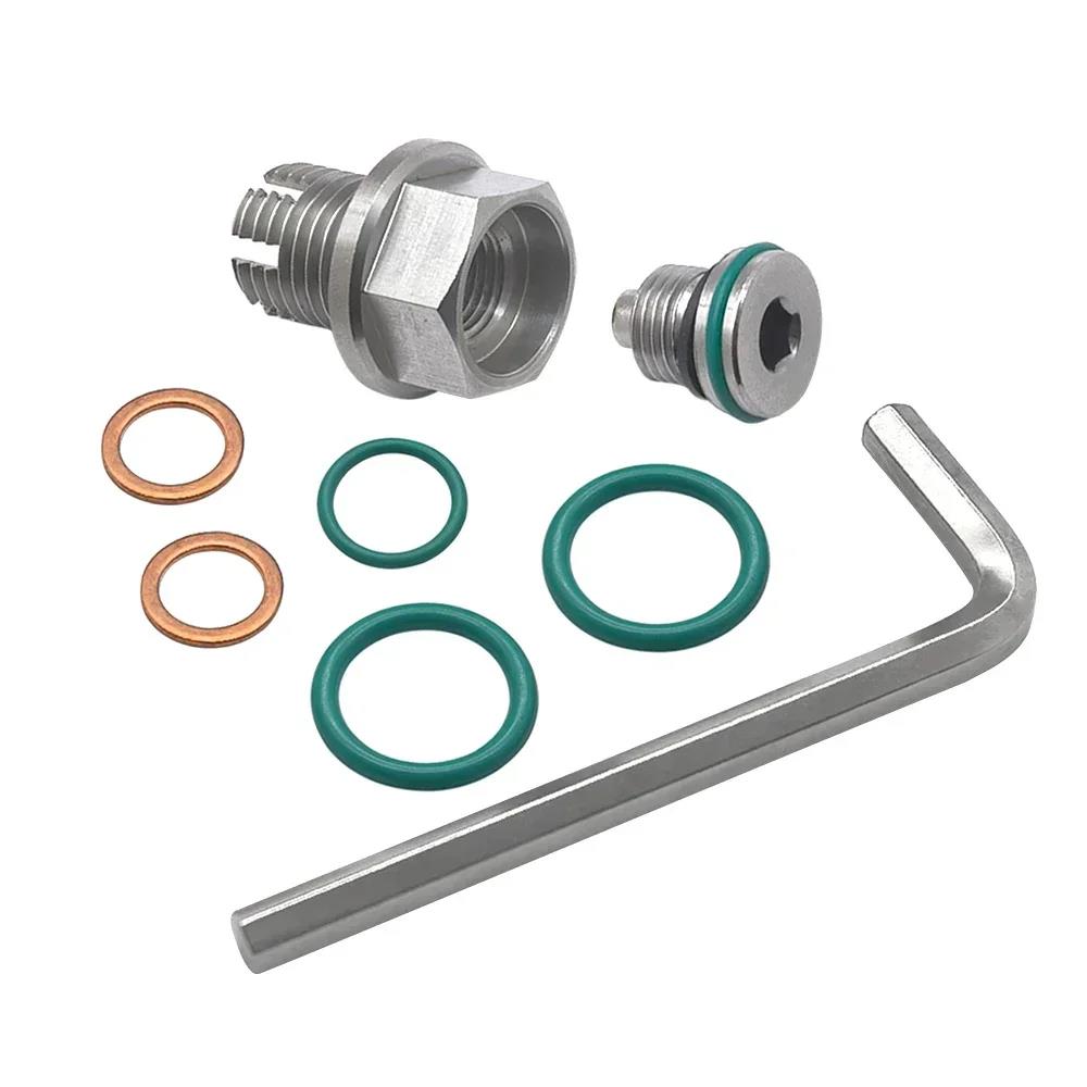 M14x1.5 Stainless Steel Self-Tapping Oil Pan Thread Repair Kit with Magnetic Oversized Drain Plug O Ring Car Oil Pan Oil Drain Plugs 3