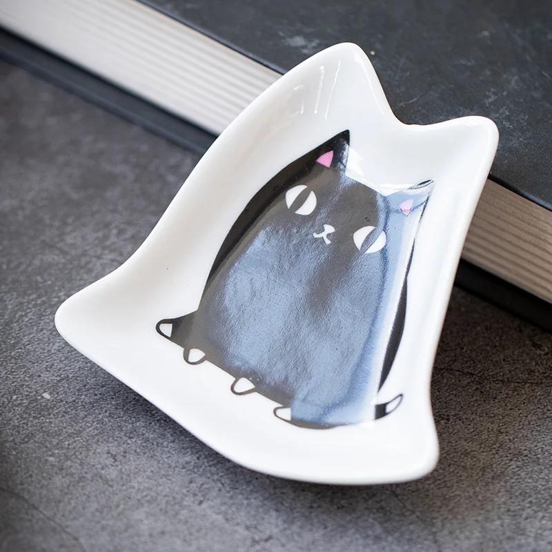1PC Japanese Grocery Animal Incense Tray Thread Rack Incense Tray Cat Ceramic Oil Dish Plate Decoration Creative Home