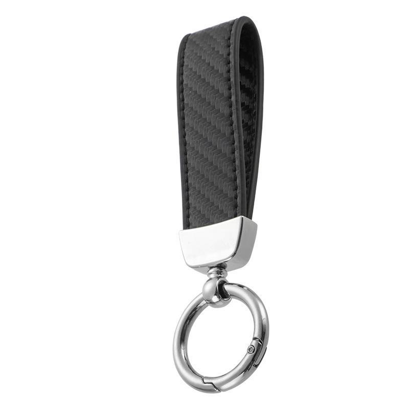 Carbon Fiber Pattern Car Keychain: Creative Anti-Lost Handmade Metal & Leather Men's/Women's Accessory