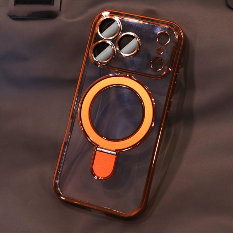 Plating Magnetic Ring Stand Case For iPhone 17 Air 16 15 14 Plus Pro Max Case Shockproof Wireless Charge For Magsafe Cover