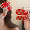 Hair Clip Japanese Kimono Headwear Embroidery New Year Red Hairpin  Women/Kids