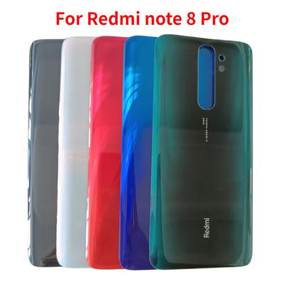 Back Glass For Xiaomi Redmi Note 8 Pro Back Battery  Door Housing  Rear Replacement Adhesive