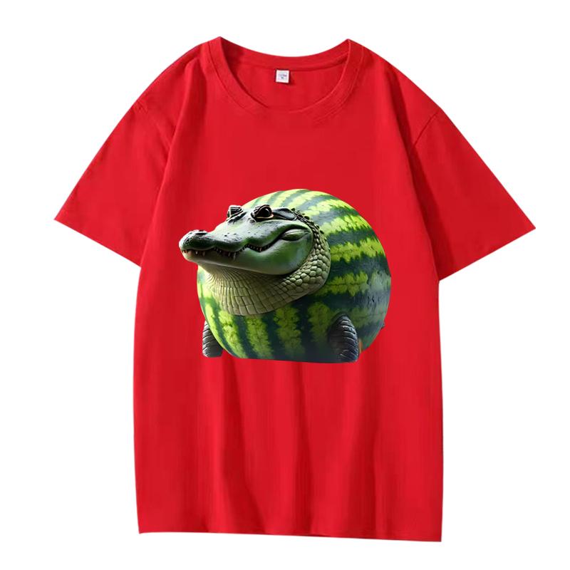 

Glorbo Fruttodrillo Italian Brainrot Classic T Shirt Men s women Oversized 100% Cotton top short sleeve Summer print Unisex tee XS красный