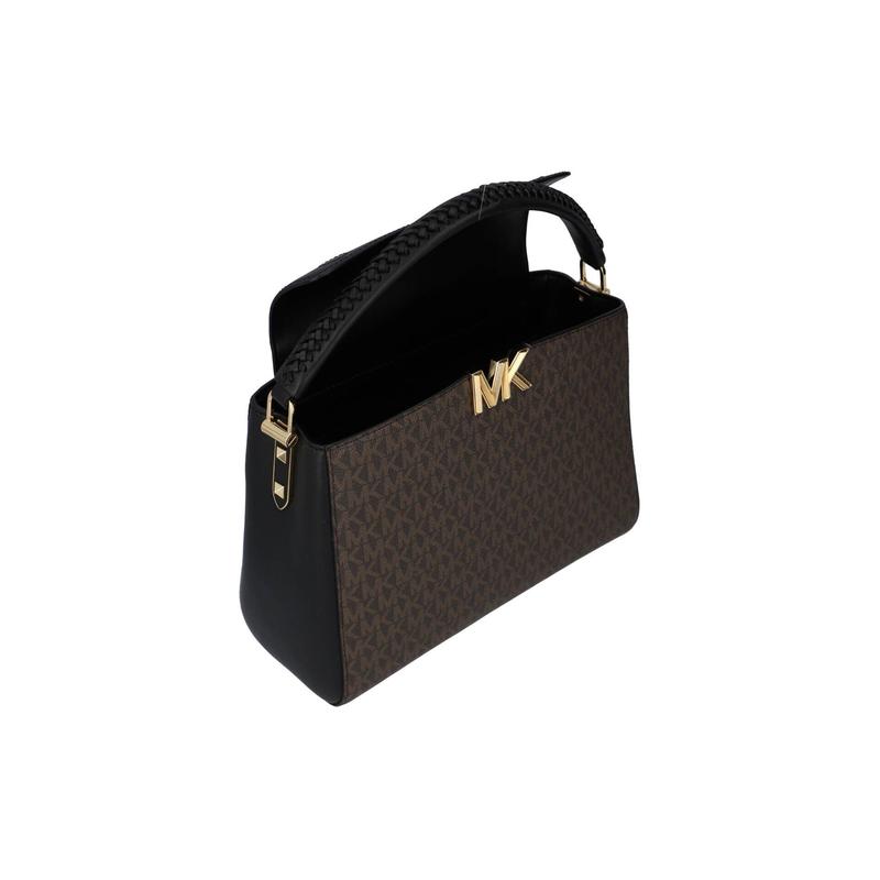 MICHAEL KORS Karlie Logo Print Design Leather Shoulder Bag Crossbody Handbag Women's Brown