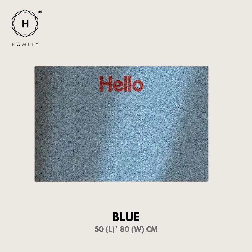 Homlly Hello Washable Non-Slip Coil Soft Entrance Door Mat (X2PCS)