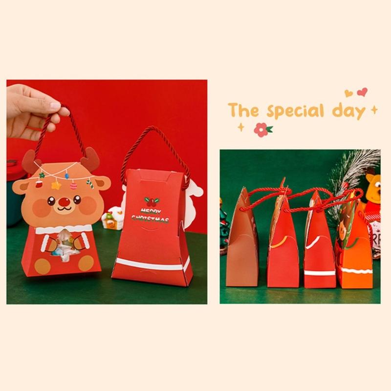 Festive Christmas Gift Boxes 10pcs Chocolate Candy Packaging Bags for Home Decor