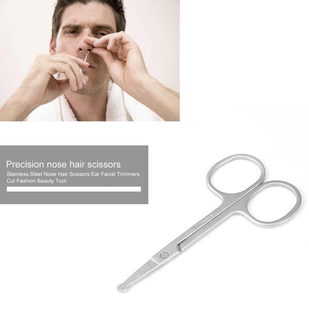 Stainless Steel Nose Hair Scissors Ear Facial Trimmers Cut Fashion Beauty Tool BEAT