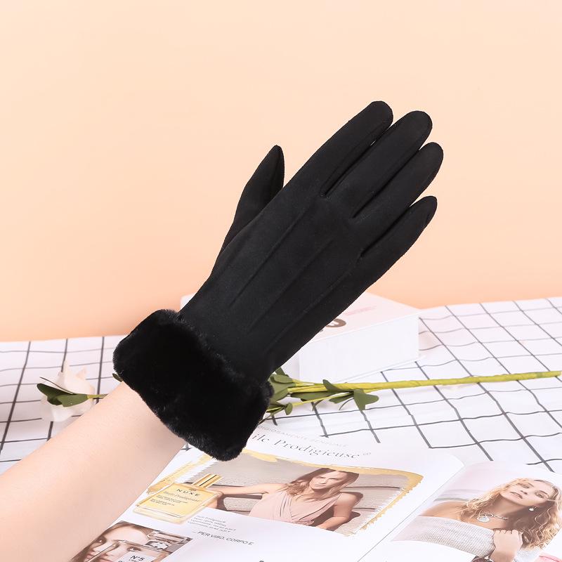 Men's and Women's Thick Plus Velvet Leather Gloves: Windproof, Non-slip for Cycling and Motorcycling