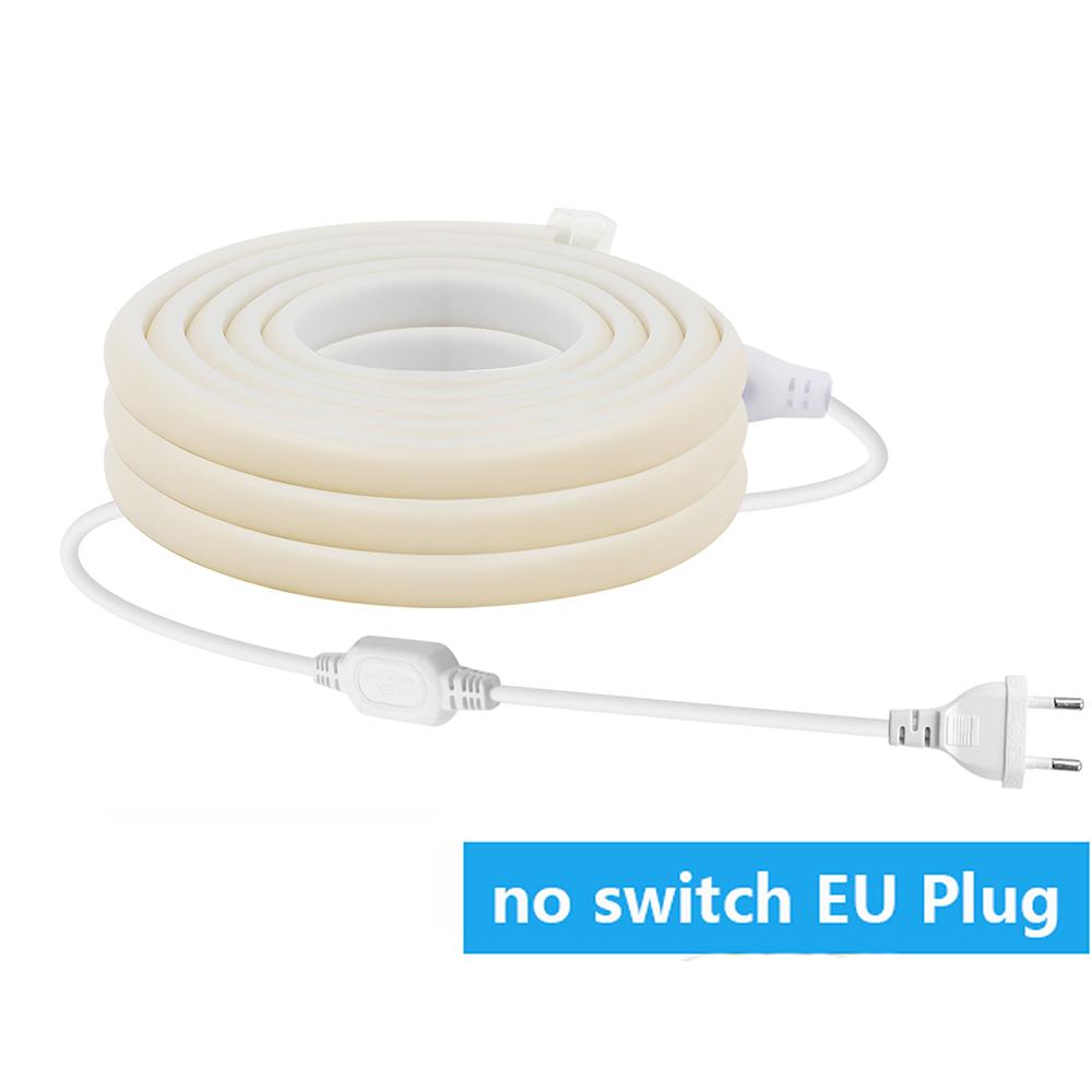 Dimmable 220V COB LED Neon Strip Light 288Leds/M With Switch/Dimmer EU Power Kit Flexible Tape Waterproof Lamp Garden Home Decor