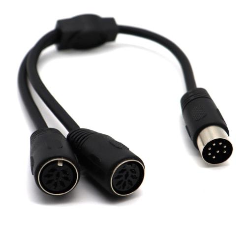 

LOKEKE 8-Pin DIN MIDI Splitter Cable, 8-Pin DIN MIDI Male to 2-Din 8-Pin Female Y Cable Cord Wire Audio Socket Compatible with Bang Olufsen PowerLink