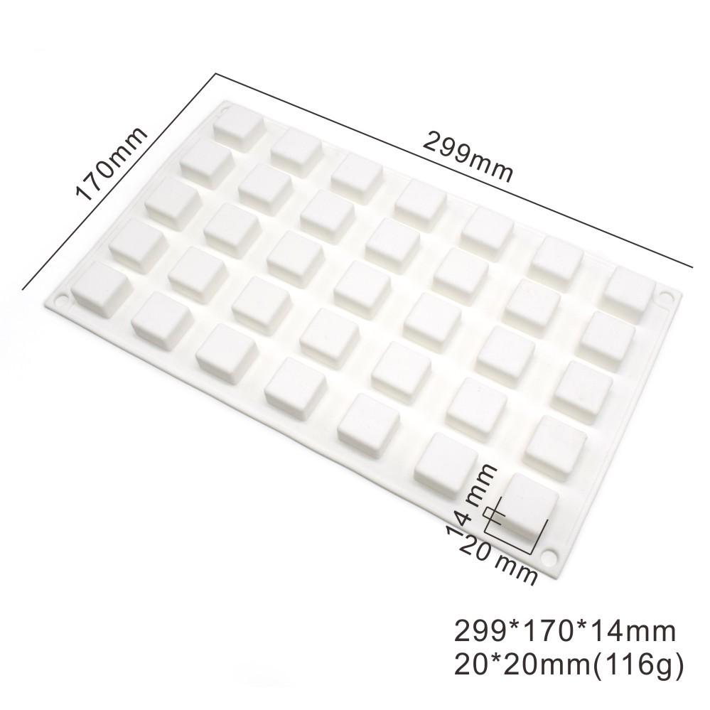 8-Cavity Square Cake Mousse Mold Silicone for Cube Desserts and Chocolates