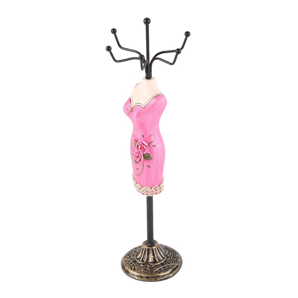 Metall Schmuckaufsteller Halsketten Präsentationsständer Ohrring Hängehalter Armband Regal(Rose Rot)